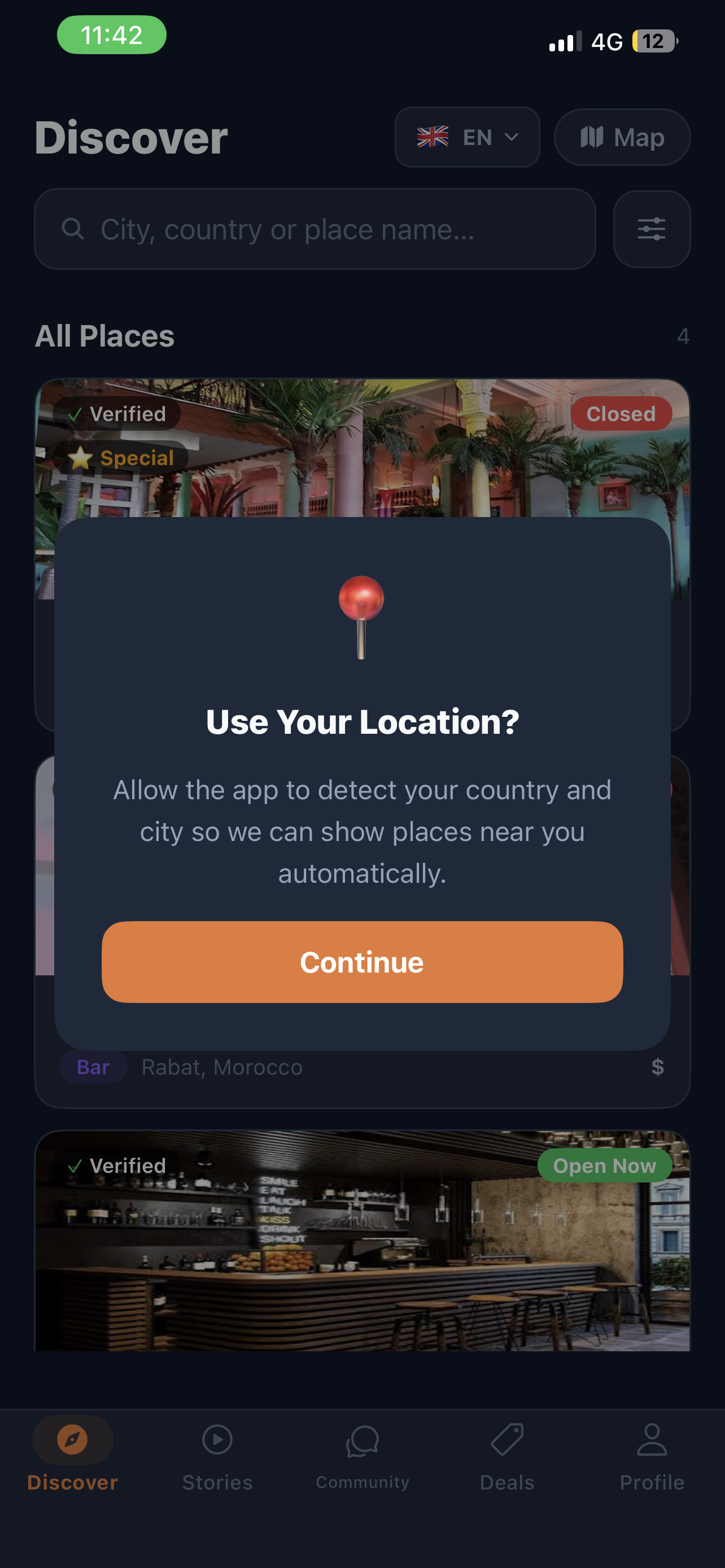 Tablio Discover — dark mode
